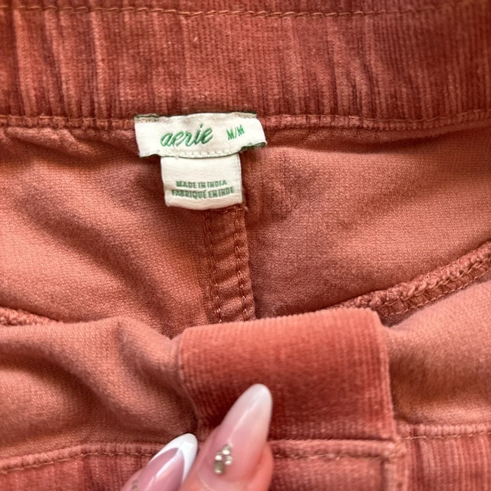 Aerie Terracotta Button-Front A-Line Skirt